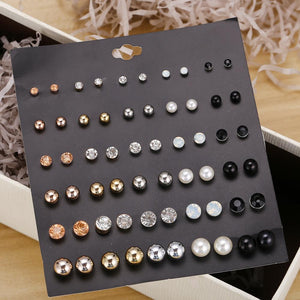 30 Piece Stud Earring Set 18K Gold Plated Earring in 18K Gold Plated