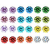 12 Piece Stud Earring Set With Gemstone  Crystals 18K White Gold Plated Earring