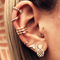 7 Piece Earring Set 18K Gold Plated Earring