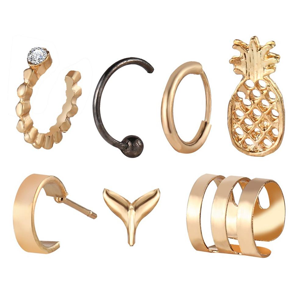 7 Piece Earring Set 18K Gold Plated Earring