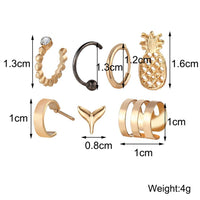7 Piece Earring Set 18K Gold Plated Earring