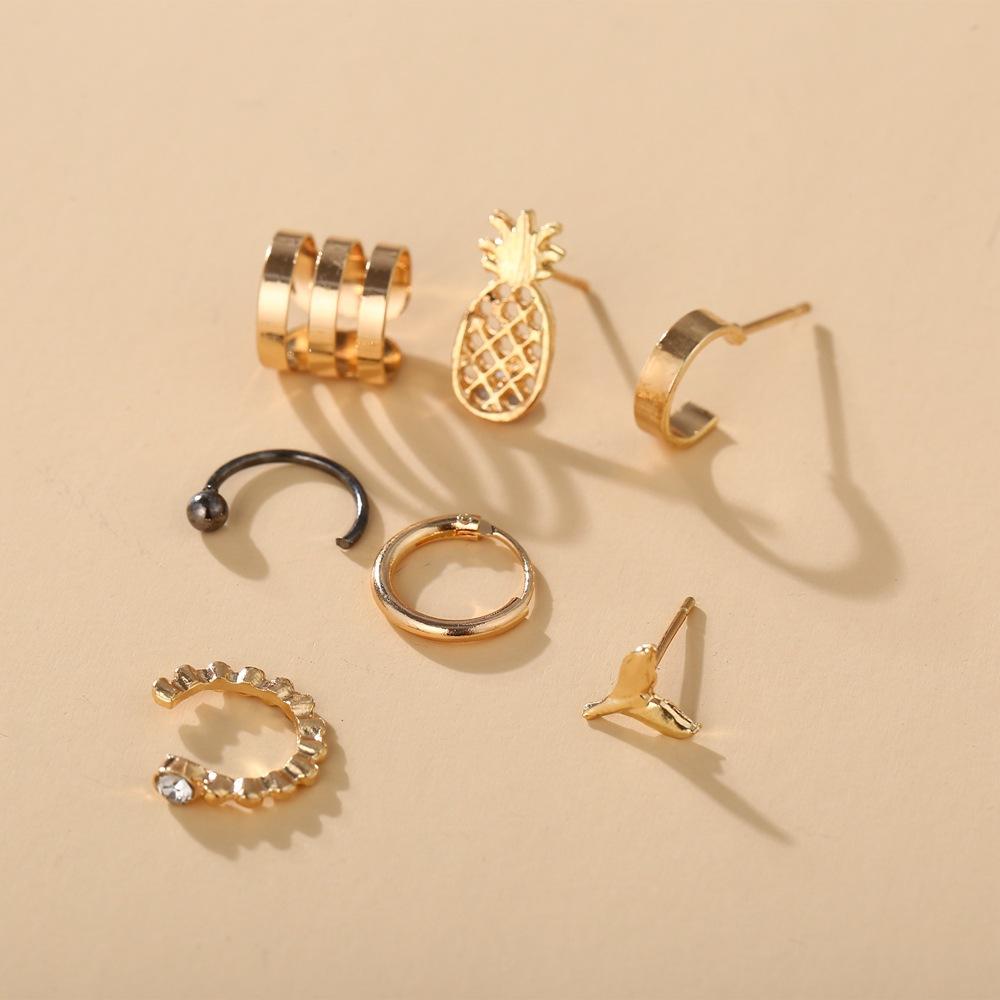 7 Piece Earring Set 18K Gold Plated Earring