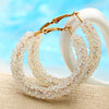 Crystaldust Hoop Earring With Austrian Crystals - White  18K Gold Plated Earring in 18K Gold Plated