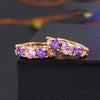 Amethyst Multistone Huggie Earring With Gemstone  Crystals 18K Gold Plated Earring