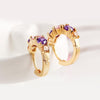 Amethyst Multistone Huggie Earring With Gemstone  Crystals 18K Gold Plated Earring