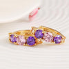 Amethyst Multistone Huggie Earring With Gemstone  Crystals 18K Gold Plated Earring