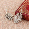 Hamsa Drop Earring 18K White Gold Plated Earring in 18K White Gold Plated