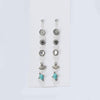 6 Piece Stud Earring 18K White Gold Plated Earring in 18K White Gold Plated