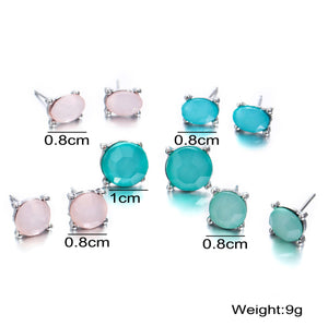 5 Piece Stud Earring 18K White Gold Plated Earring in 18K White Gold Plated