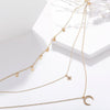 3 Piece Celestial Drop Necklace With Crystals 18K Gold Plated Necklace in 18K Gold Plated