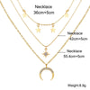 3 Piece Celestial Drop Necklace With Crystals 18K Gold Plated Necklace in 18K Gold Plated