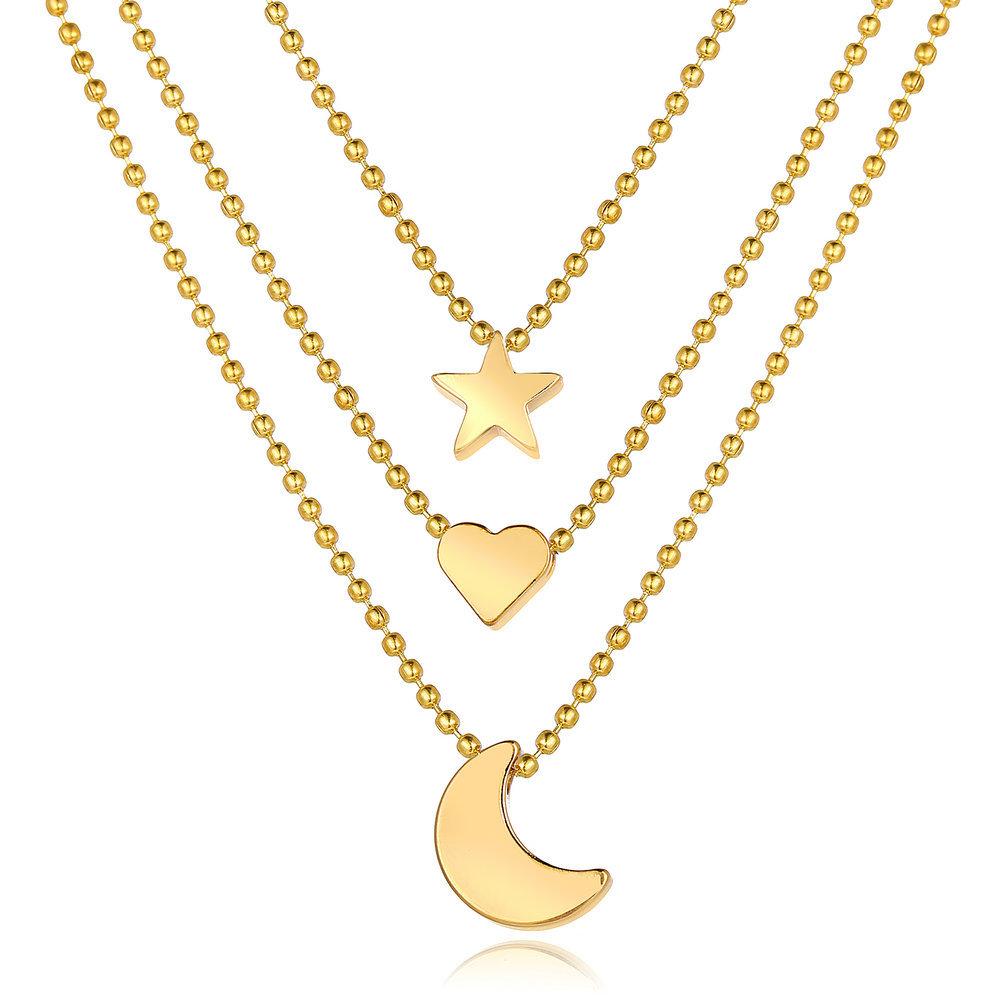 3 Piece Celestial Drop Necklace 18K Gold Plated Necklace in 18K Gold Plated