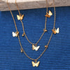 2 Piece Butterfly Drop Necklace 18K Gold Plated Necklace in 18K Gold Plated