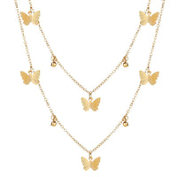 2 Piece Butterfly Drop Necklace 18K Gold Plated Necklace in 18K Gold Plated