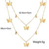 2 Piece Butterfly Drop Necklace 18K Gold Plated Necklace in 18K Gold Plated