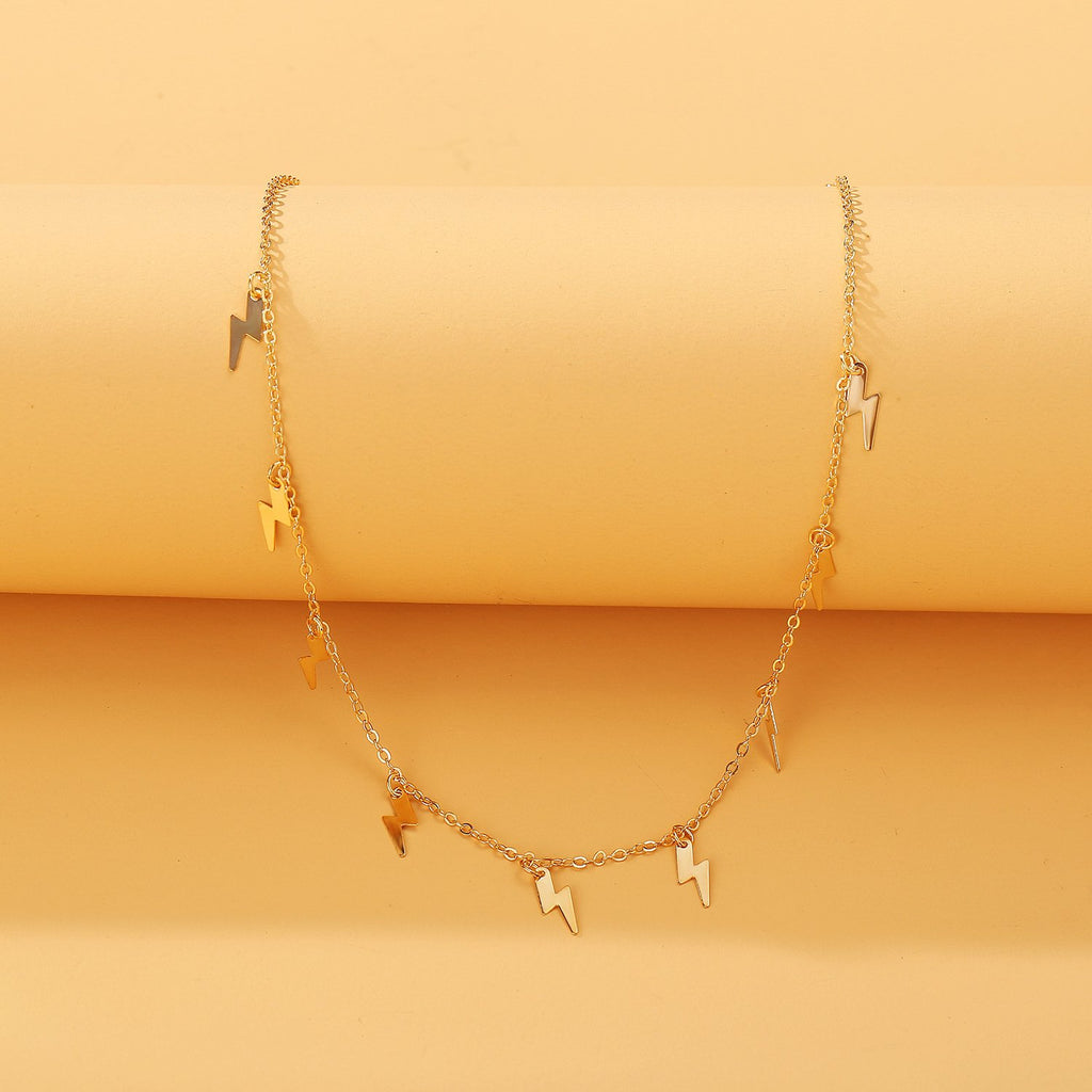 Lighting Bolt Necklace  18K Gold Plated Necklace in 18K Gold Plated