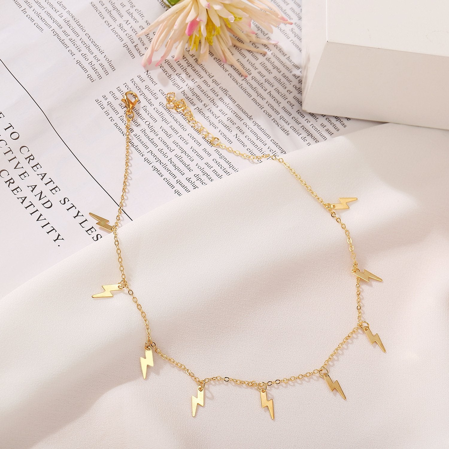 Lighting Bolt Necklace 18K Gold Plated Necklace in 18K Gold Plated