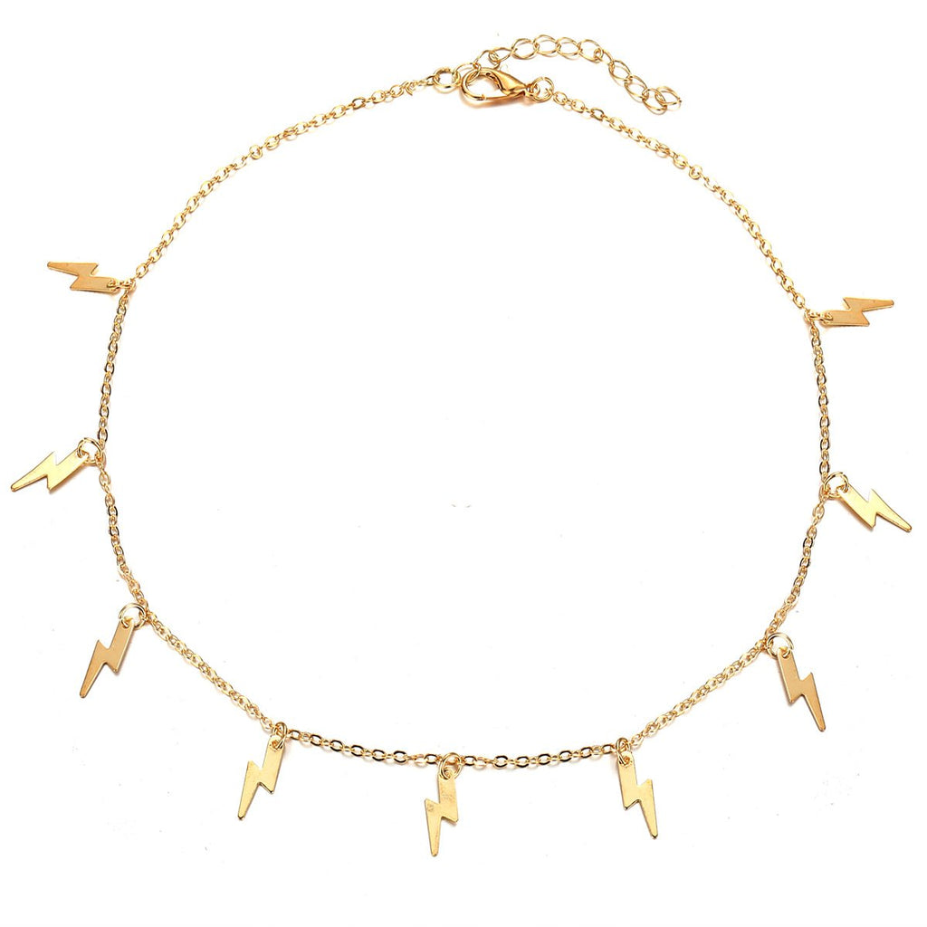 Lighting Bolt Necklace  18K Gold Plated Necklace in 18K Gold Plated