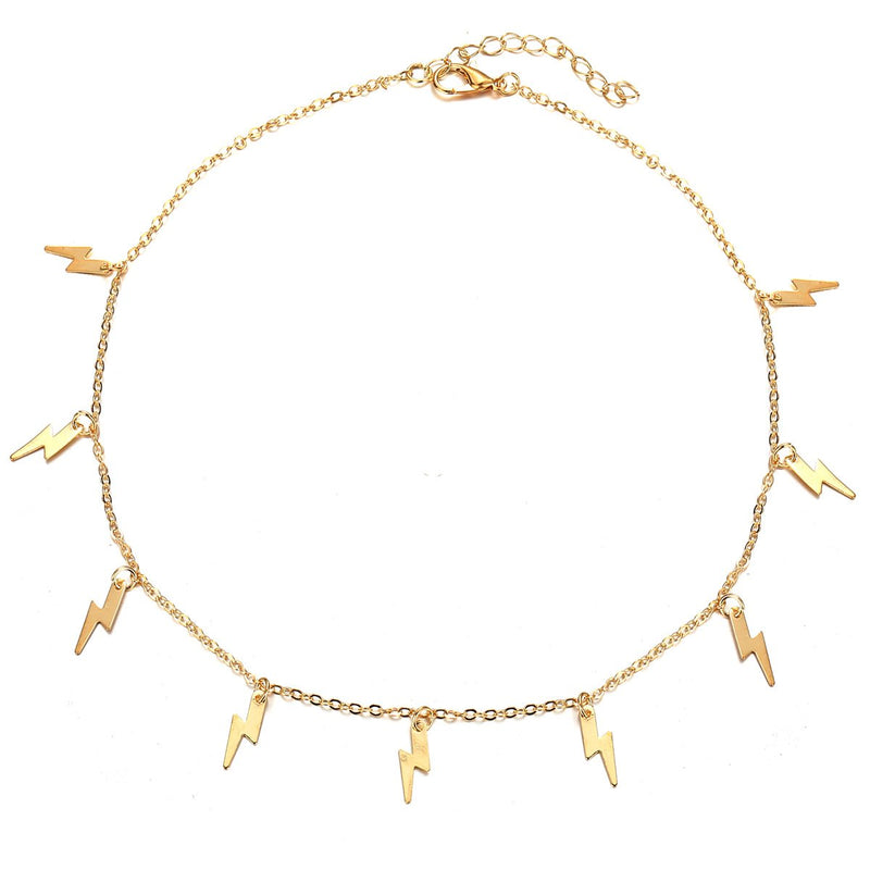 Lighting Bolt Necklace  18K Gold Plated Necklace in 18K Gold Plated