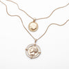 2 Piece Coin Head Necklace 18K Gold Plated Necklace in 18K Gold Plated