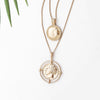 2 Piece Coin Head Necklace 18K Gold Plated Necklace in 18K Gold Plated