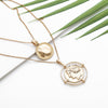2 Piece Coin Head Necklace 18K Gold Plated Necklace in 18K Gold Plated