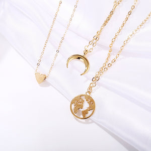 3 Piece Necklace 18K Gold Plated Necklace