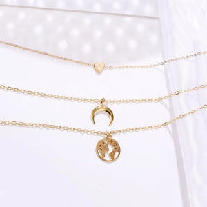 3 Piece Necklace 18K Gold Plated Necklace