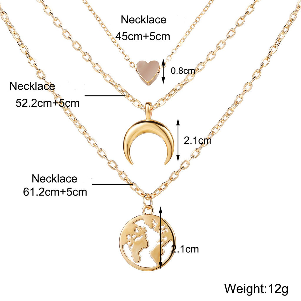 3 Piece Necklace 18K Gold Plated Necklace