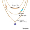 3 Piece Turquoise Evil Eye Necklace 18K Gold Plated Necklace