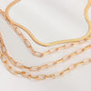 4 Piece Chain Link Set Necklace 18K Gold Plated Necklace