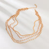 4 Piece Chain Link Set Necklace 18K Gold Plated Necklace