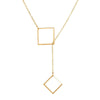 Geometric Sqaure Necklace 18K Gold Plated Necklace