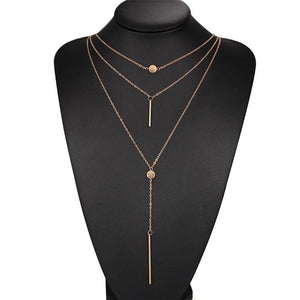 3 Piece Geometric Set 18K Gold Plated Necklace