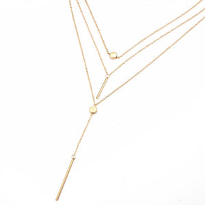 3 Piece Geometric Set 18K Gold Plated Necklace