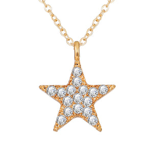 3 Piece Celestial Pave Necklace With  Crystals 18K Gold Plated Necklace
