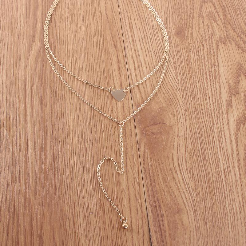 2 Piece Heart Necklace 18K Gold Plated Necklace