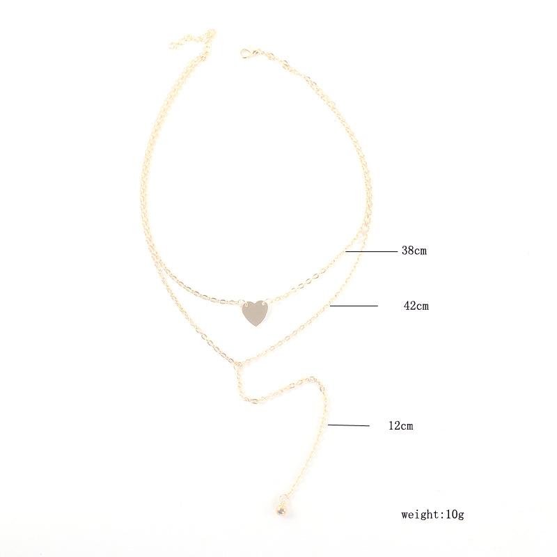 2 Piece Heart Necklace 18K Gold Plated Necklace