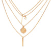 3 Piece Rectangle Drop 18K Gold Plated Necklace in 18K Gold Plated