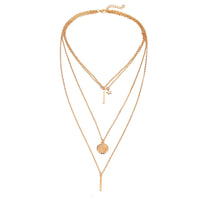 3 Piece Rectangle Drop 18K Gold Plated Necklace in 18K Gold Plated