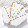 Heart Chain Lock Necklace 18K Gold Plated Necklace in 18K Gold Plated