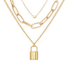 Heart Chain Lock Necklace 18K Gold Plated Necklace in 18K Gold Plated