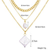 3 Piece Pearl Linear Chain Necklace in 18K Gold Plated