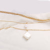 3 Piece Pearl Linear Chain Necklace in 18K Gold Plated