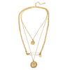 3 Piece Coin and Pin 18K Gold Plated Necklace in 18K Gold Plated