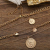 3 Piece Coin and Pin 18K Gold Plated Necklace in 18K Gold Plated