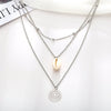 Bohemian and Shell 3 Piece Layer 18K Gold Plated Necklace in 18K Gold Plated