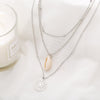Bohemian and Shell 3 Piece Layer 18K Gold Plated Necklace in 18K Gold Plated