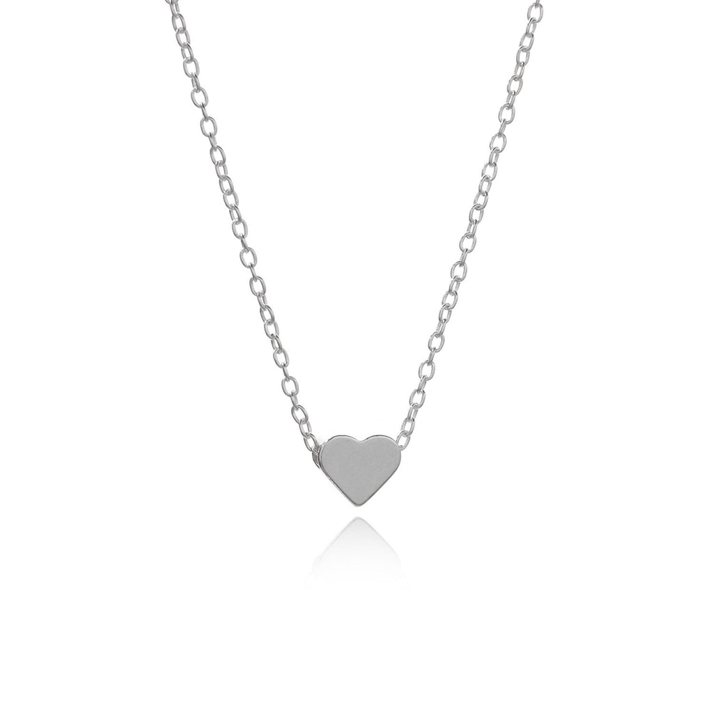 Classic Heart 18K White Gold Plated Necklace in 18K White Gold Plated