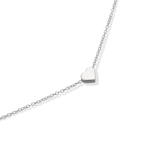 Classic Heart 18K White Gold Plated Necklace in 18K White Gold Plated